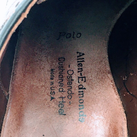 Allen Edmonds Vtg Leather Polo Saddle Shoe Burgundy Corrected Grain Sz 10.5 C - Picture 8 of 16